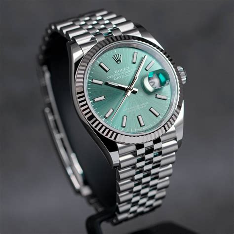 rolex datejust 36mm mint green